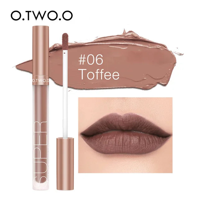 O.TWO.O Makeup Matte Lip Gloss Super Soft No Sticky Woman Sexy Red Brown Nude Lipstick Waterproof Lips Cosmetics