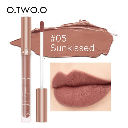 O.TWO.O Makeup Matte Lip Gloss Super Soft No Sticky Woman Sexy Red Brown Nude Lipstick Waterproof Lips Cosmetics