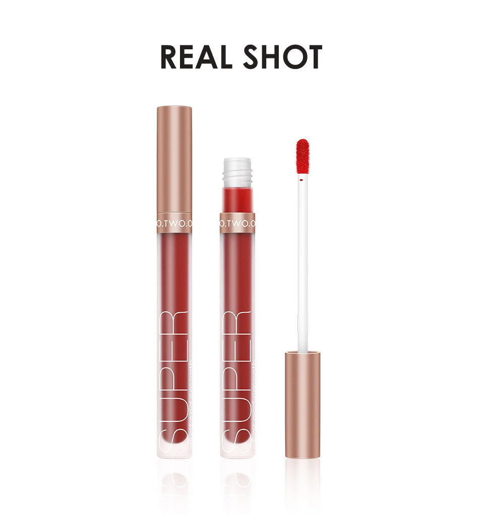 O.TWO.O Makeup Matte Lip Gloss Super Soft No Sticky Woman Sexy Red Brown Nude Lipstick Waterproof Lips Cosmetics