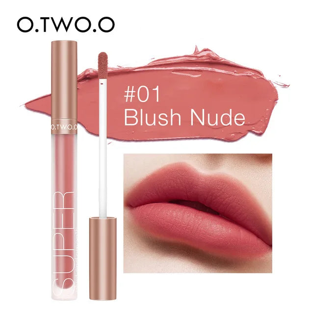 O.TWO.O Makeup Matte Lip Gloss Super Soft No Sticky Woman Sexy Red Brown Nude Lipstick Waterproof Lips Cosmetics