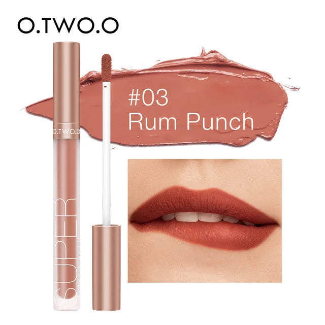 O.TWO.O Makeup Matte Lip Gloss Super Soft No Sticky Woman Sexy Red Brown Nude Lipstick Waterproof Lips Cosmetics