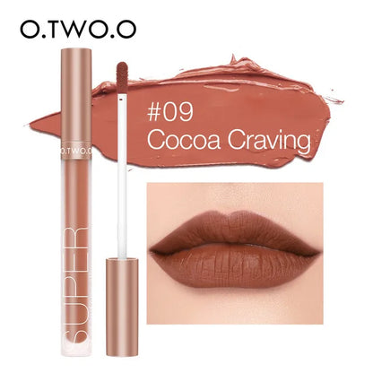 O.TWO.O Makeup Matte Lip Gloss Super Soft No Sticky Woman Sexy Red Brown Nude Lipstick Waterproof Lips Cosmetics