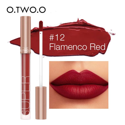 O.TWO.O Makeup Matte Lip Gloss Super Soft No Sticky Woman Sexy Red Brown Nude Lipstick Waterproof Lips Cosmetics