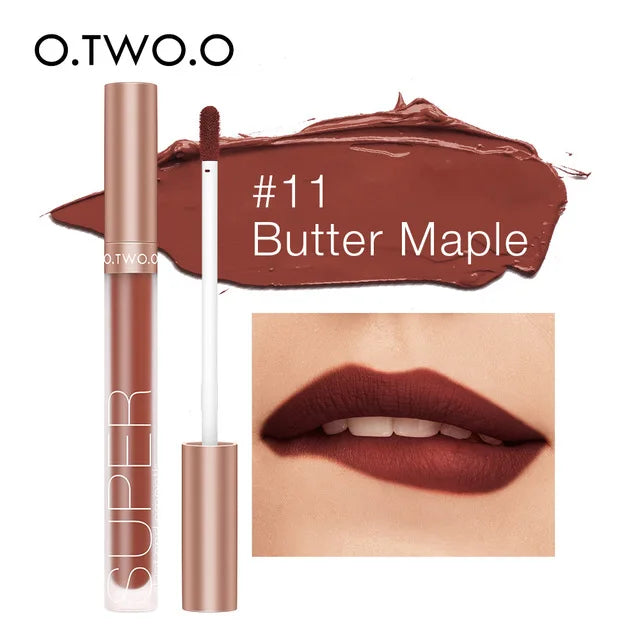 O.TWO.O Makeup Matte Lip Gloss Super Soft No Sticky Woman Sexy Red Brown Nude Lipstick Waterproof Lips Cosmetics