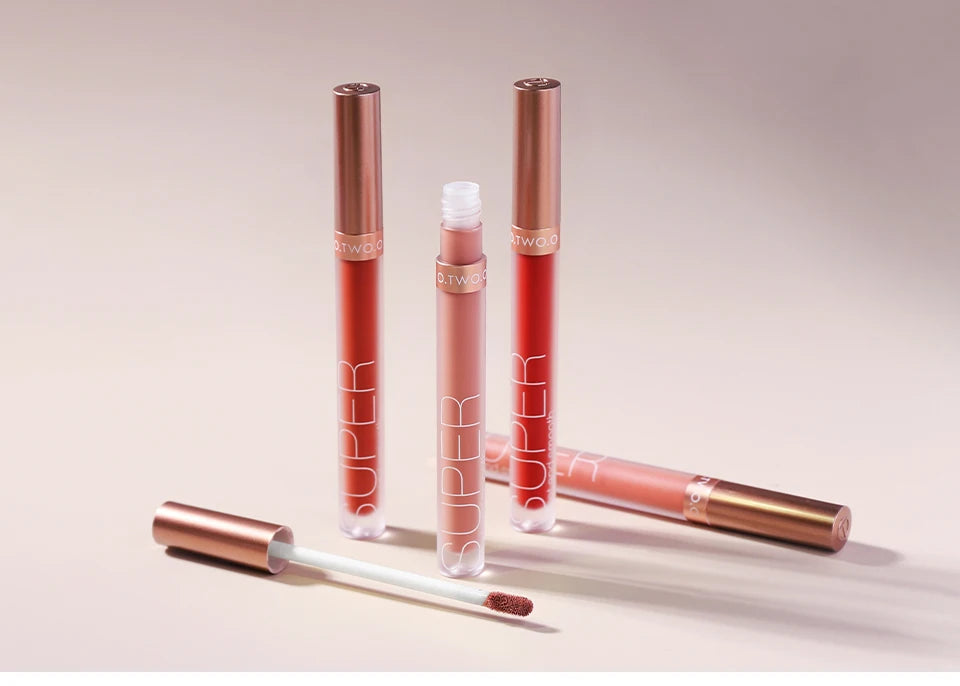 O.TWO.O Makeup Matte Lip Gloss Super Soft No Sticky Woman Sexy Red Brown Nude Lipstick Waterproof Lips Cosmetics