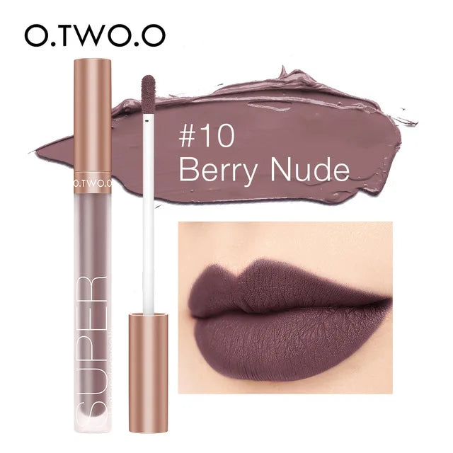 O.TWO.O Makeup Matte Lip Gloss Super Soft No Sticky Woman Sexy Red Brown Nude Lipstick Waterproof Lips Cosmetics