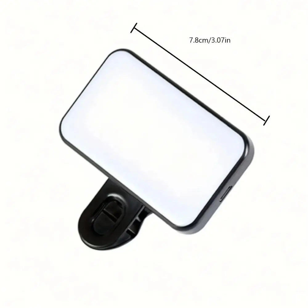 Portable Mini Selfie Fill Light Rechargeable 3 Modes Adjustable Brightness Clip On For Phone Laptop Tablet Meeting Make Up