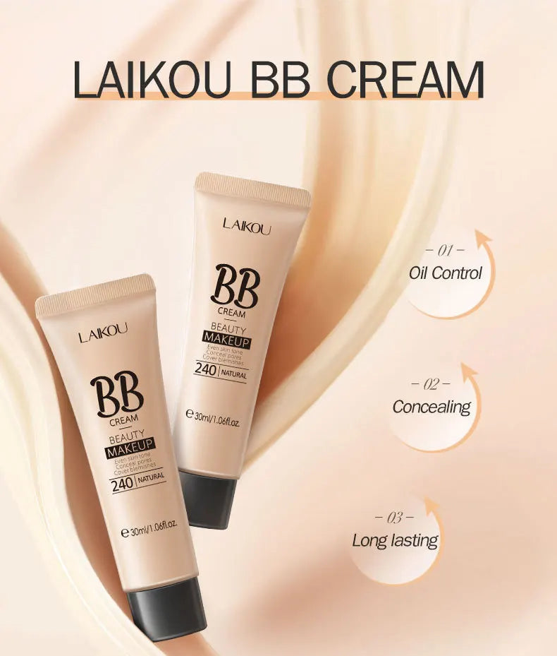 LAIKOU BB Cream Face Base Liquid Foundation Makeup Waterproof Long Lasting Facial Concealer Whitening Cream Korean Make Up