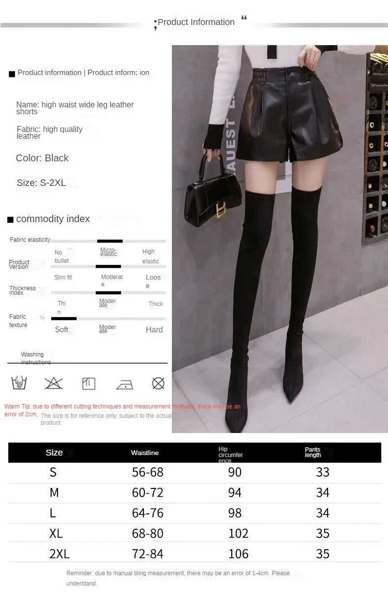 2023 Casual A-line Shorts Leather Leg Pants Women Clothing Women Pants Summer Shorts