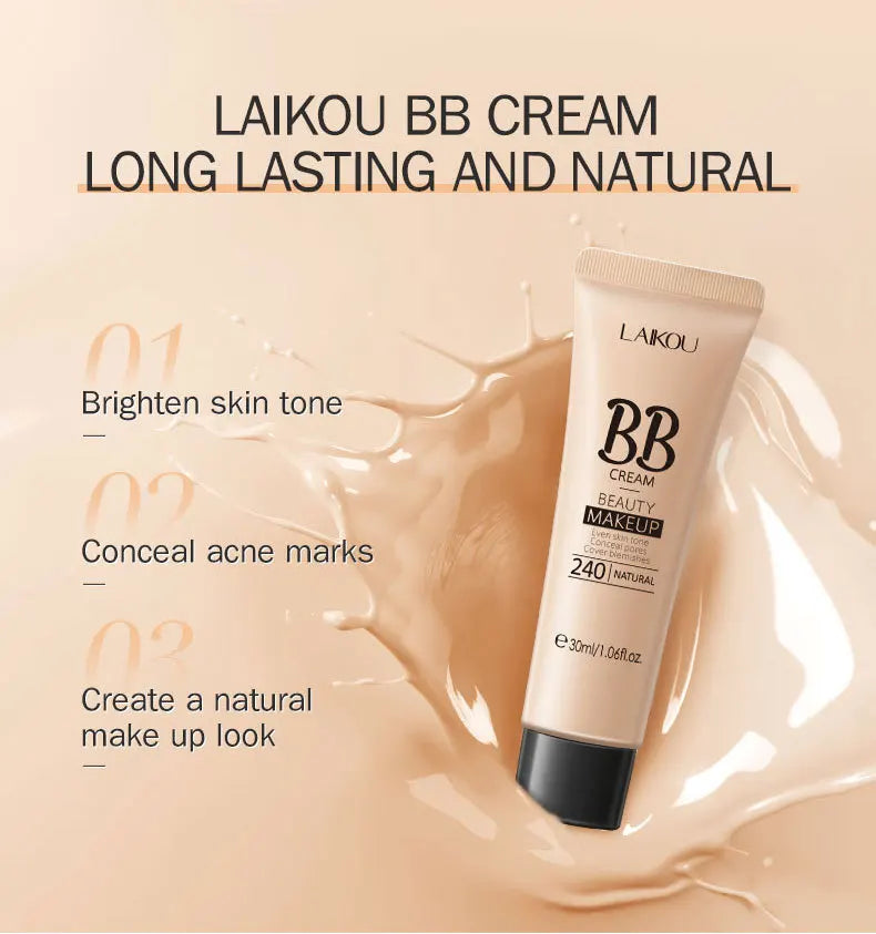 LAIKOU BB Cream Face Base Liquid Foundation Makeup Waterproof Long Lasting Facial Concealer Whitening Cream Korean Make Up