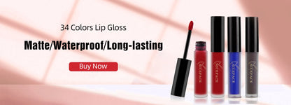 QIBEST Liquid Lipstick Waterproof Sexy Red Black Lip Gloss Matte Nude Lipstick Long lasting Lipgloss Tint Lip Glaze Cosmetics