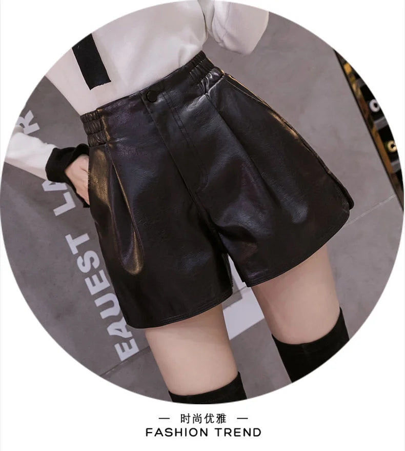 2023 Casual A-line Shorts Leather Leg Pants Women Clothing Women Pants Summer Shorts