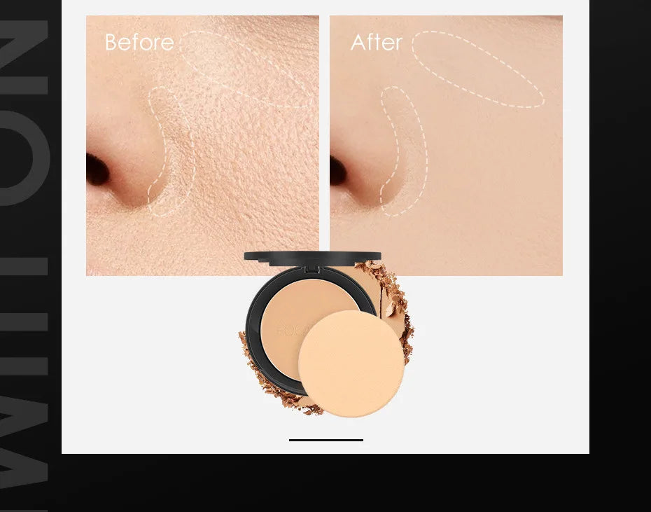 FOCALLURE 3 Colors Make Up Face Powder Brighten Oil-control Nude Makeup Pressed Powder Foundation Makeup Base Cosmetics