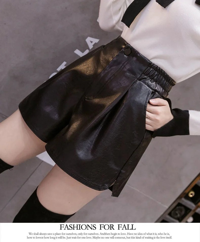 2023 Casual A-line Shorts Leather Leg Pants Women Clothing Women Pants Summer Shorts