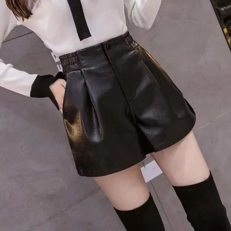 2023 Casual A-line Shorts Leather Leg Pants Women Clothing Women Pants Summer Shorts