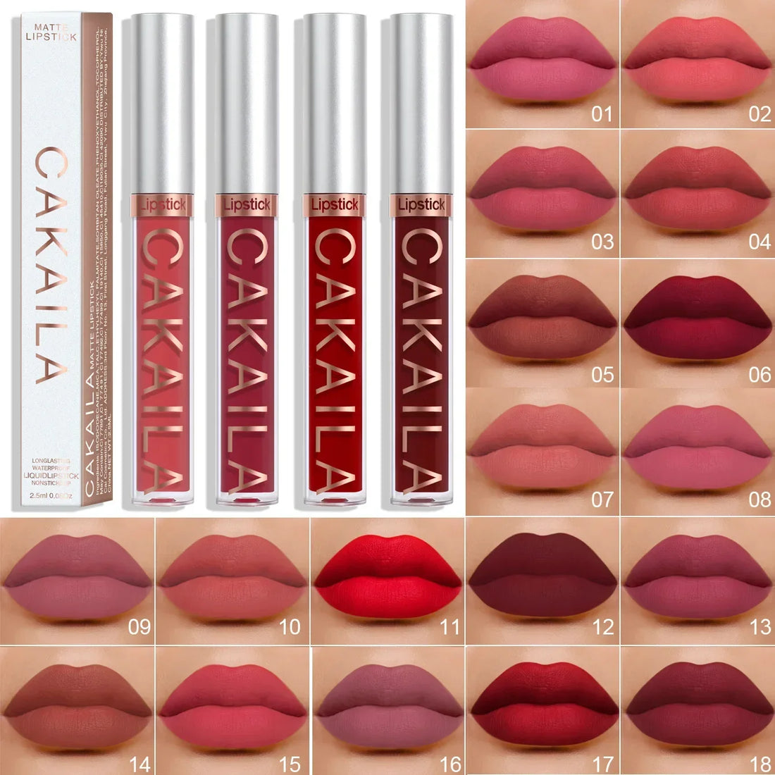 Matte Pink Velvet Lipstick 18 Colors Lip Gloss Long Lasting Non-marking Red Sexy Waterproof Liquid Lipsticks Lip Makeup Cosmetic