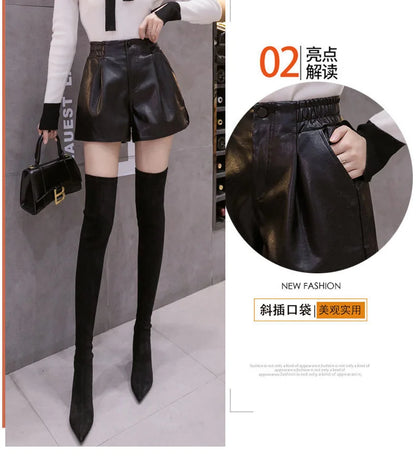 2023 Casual A-line Shorts Leather Leg Pants Women Clothing Women Pants Summer Shorts