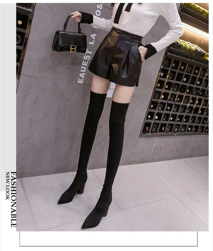 2023 Casual A-line Shorts Leather Leg Pants Women Clothing Women Pants Summer Shorts