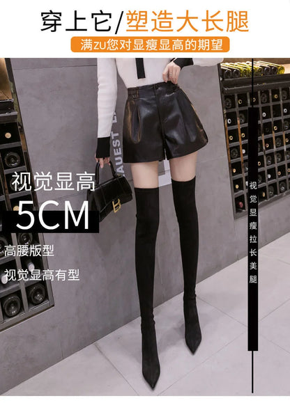 2023 Casual A-line Shorts Leather Leg Pants Women Clothing Women Pants Summer Shorts