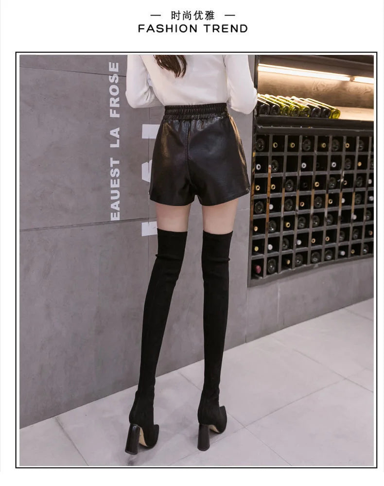 2023 Casual A-line Shorts Leather Leg Pants Women Clothing Women Pants Summer Shorts