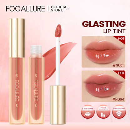 FOCALLURE High Pigmented Liquid Lipstick Glasting Juicy Dewy Effect Lip Gloss Watery Non-sticky Plumpy Liptint Makeup Cosmetics