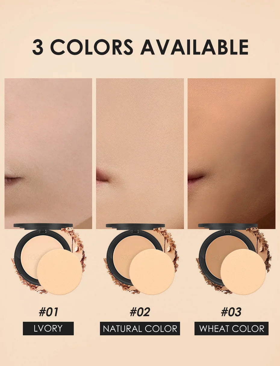 FOCALLURE 3 Colors Make Up Face Powder Brighten Oil-control Nude Makeup Pressed Powder Foundation Makeup Base Cosmetics