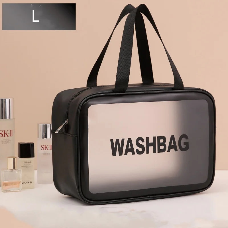 Portable Cosmetic Waterproof Bag Large Capacity Dust Proof Make Up Storage Handbags PVC Fashion Transparent Travel Bags