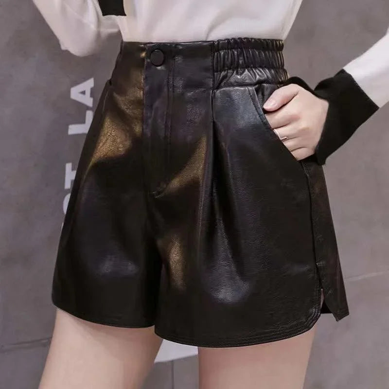 2023 Casual A-line Shorts Leather Leg Pants Women Clothing Women Pants Summer Shorts