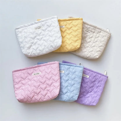 New Heart Pattern Women Makeup Bag Toiletries Cosmetic Organizer Zipper Bag Travel Wash Pouch Cosmetic Bag Female Make Up Bags