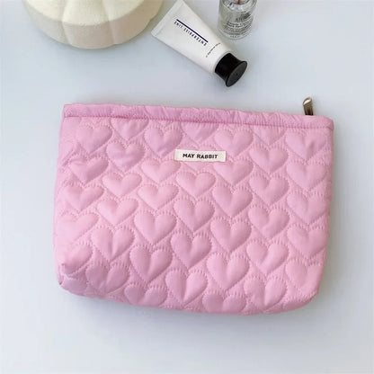 New Heart Pattern Women Makeup Bag Toiletries Cosmetic Organizer Zipper Bag Travel Wash Pouch Cosmetic Bag Female Make Up Bags