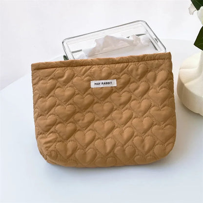 New Heart Pattern Women Makeup Bag Toiletries Cosmetic Organizer Zipper Bag Travel Wash Pouch Cosmetic Bag Female Make Up Bags