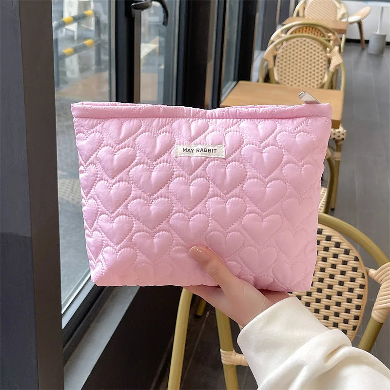 New Heart Pattern Women Makeup Bag Toiletries Cosmetic Organizer Zipper Bag Travel Wash Pouch Cosmetic Bag Female Make Up Bags